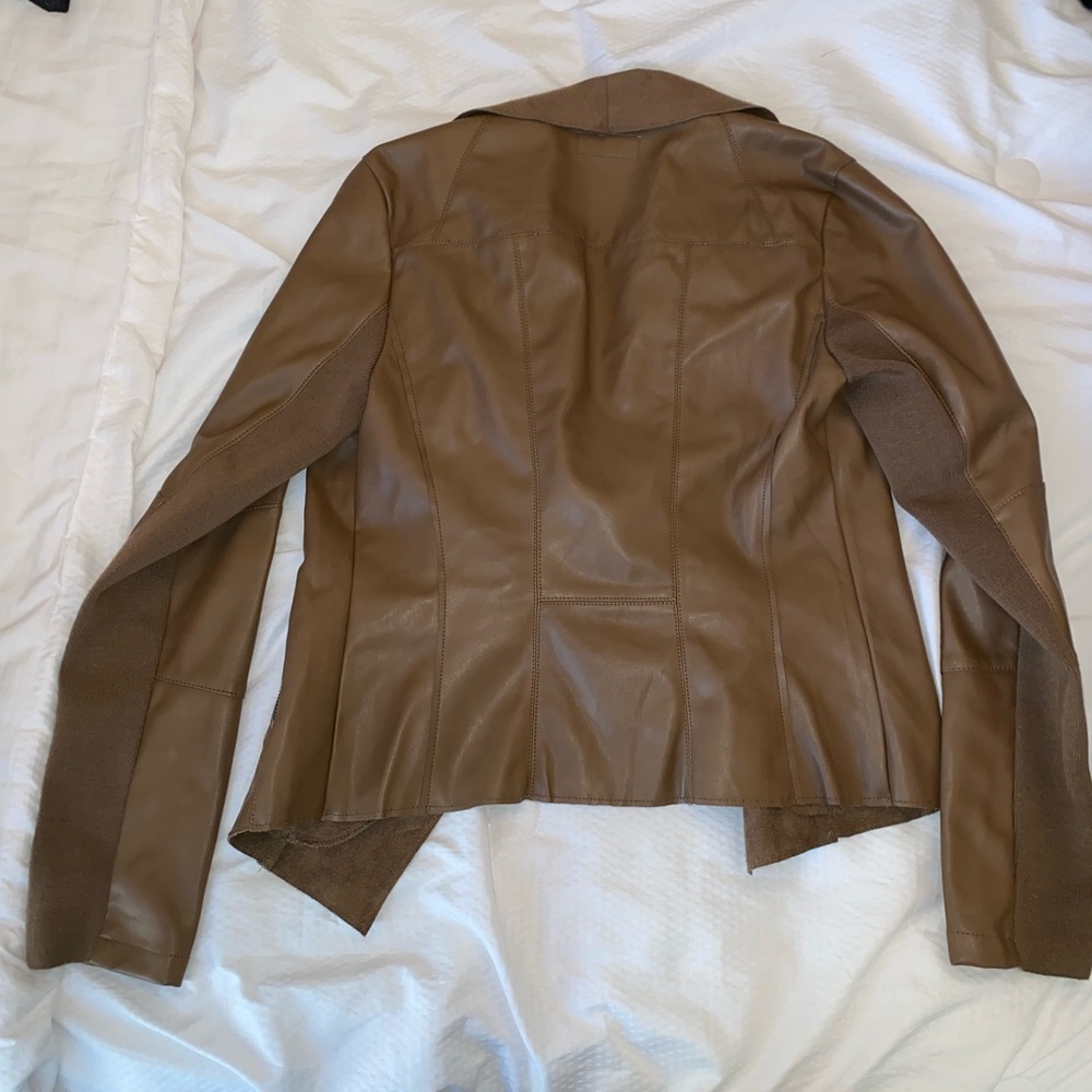 Faux Leather Tan jacket. Small.